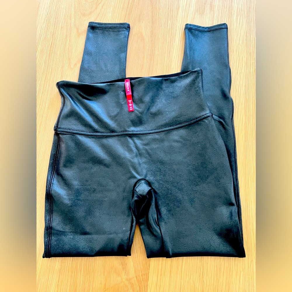 Spanx Faux Leather Leggings NWOT black petite size medium M